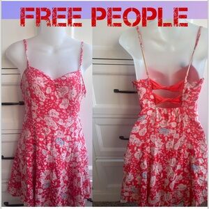 Free People rose twist back spaghetti strap sun dress